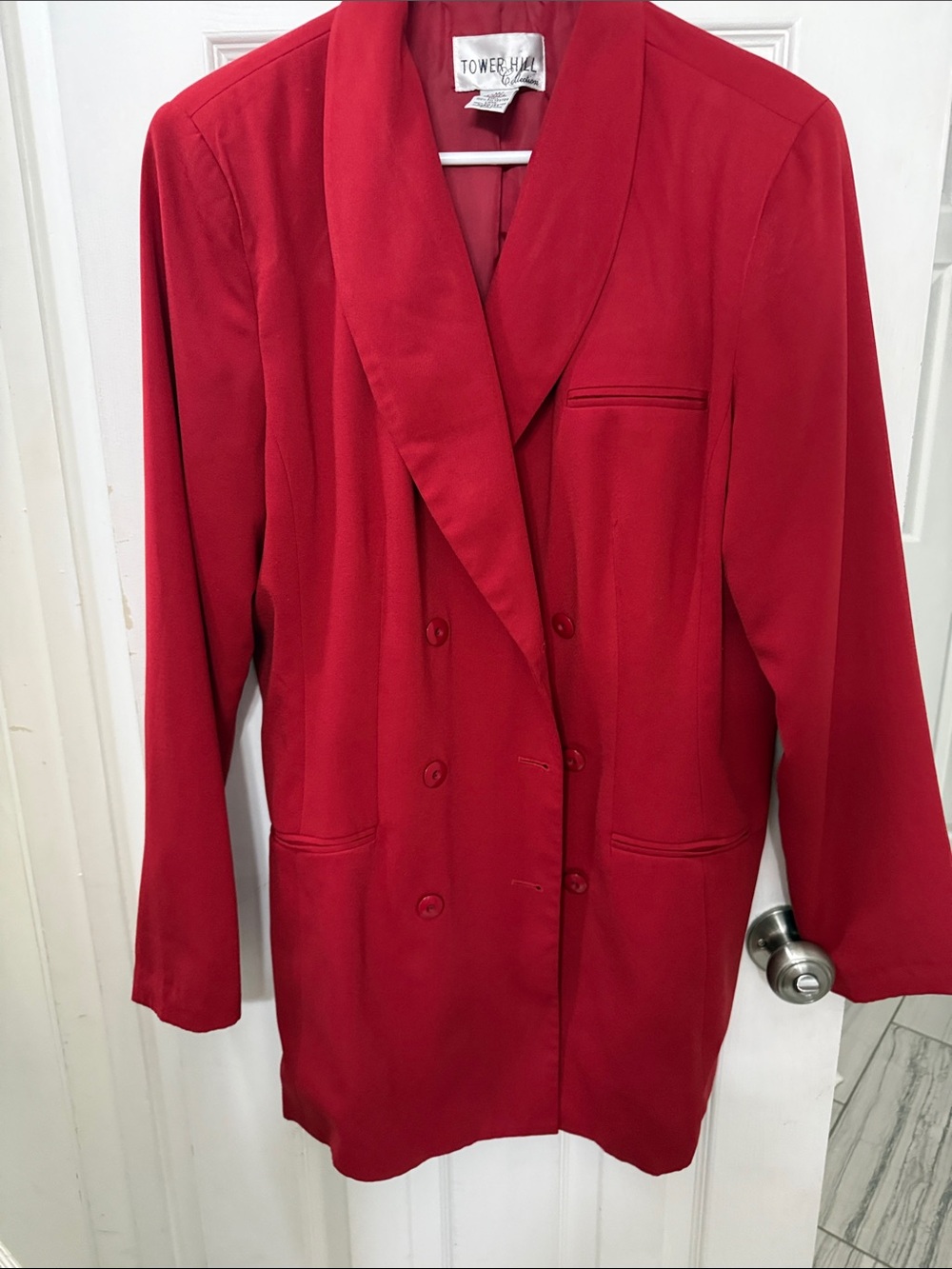 Tower Hill Red Double-Breasted Women's Blazer